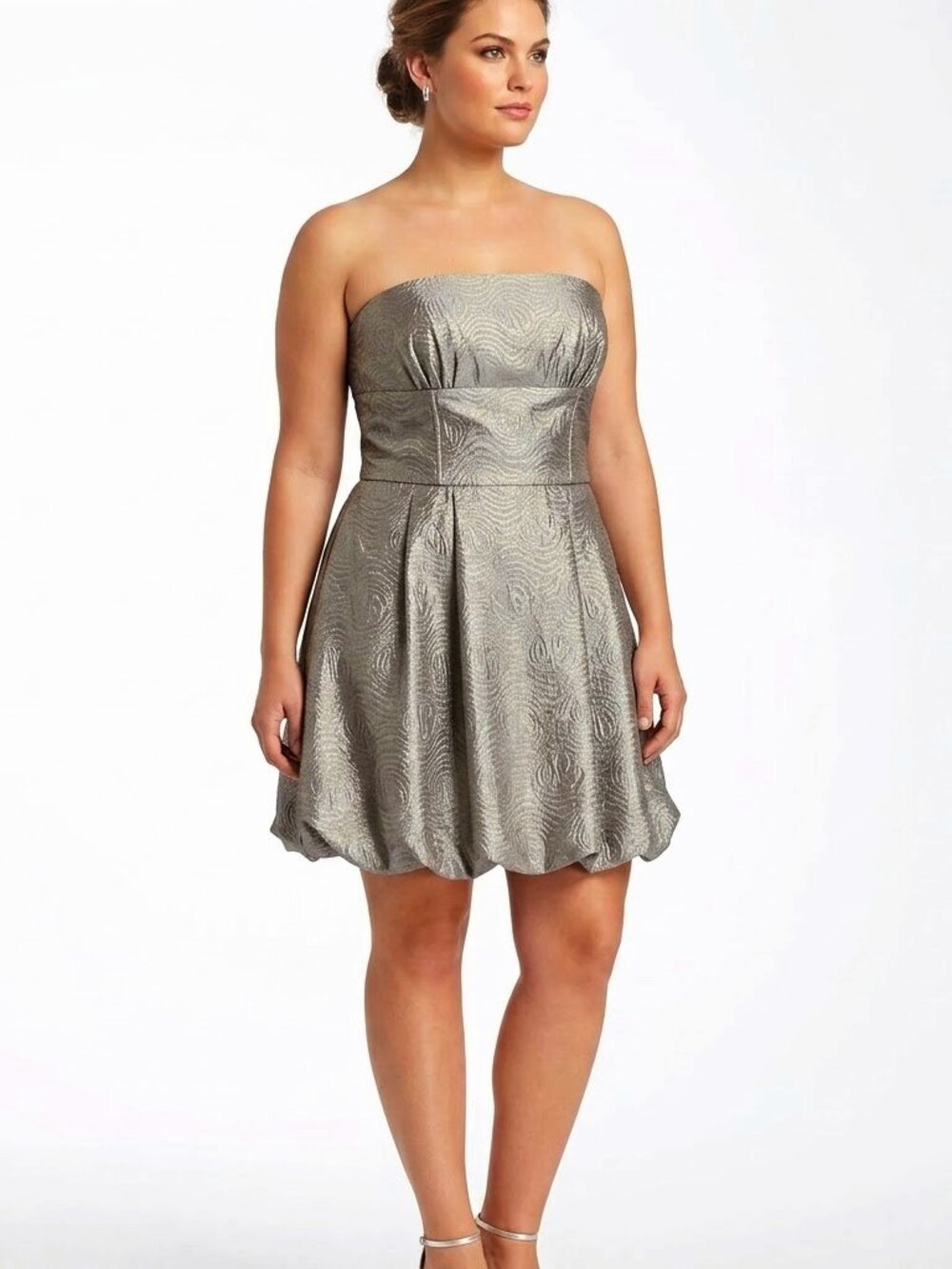Bedo Femme Strapless bubble Hem Brocade Cocktail Dress- Sz. Lrg